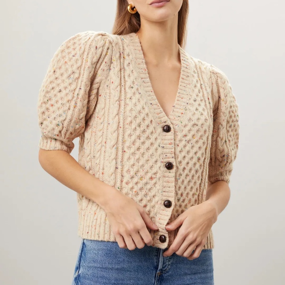 Rails Isla Cardigan in Cream Confetti (XS)